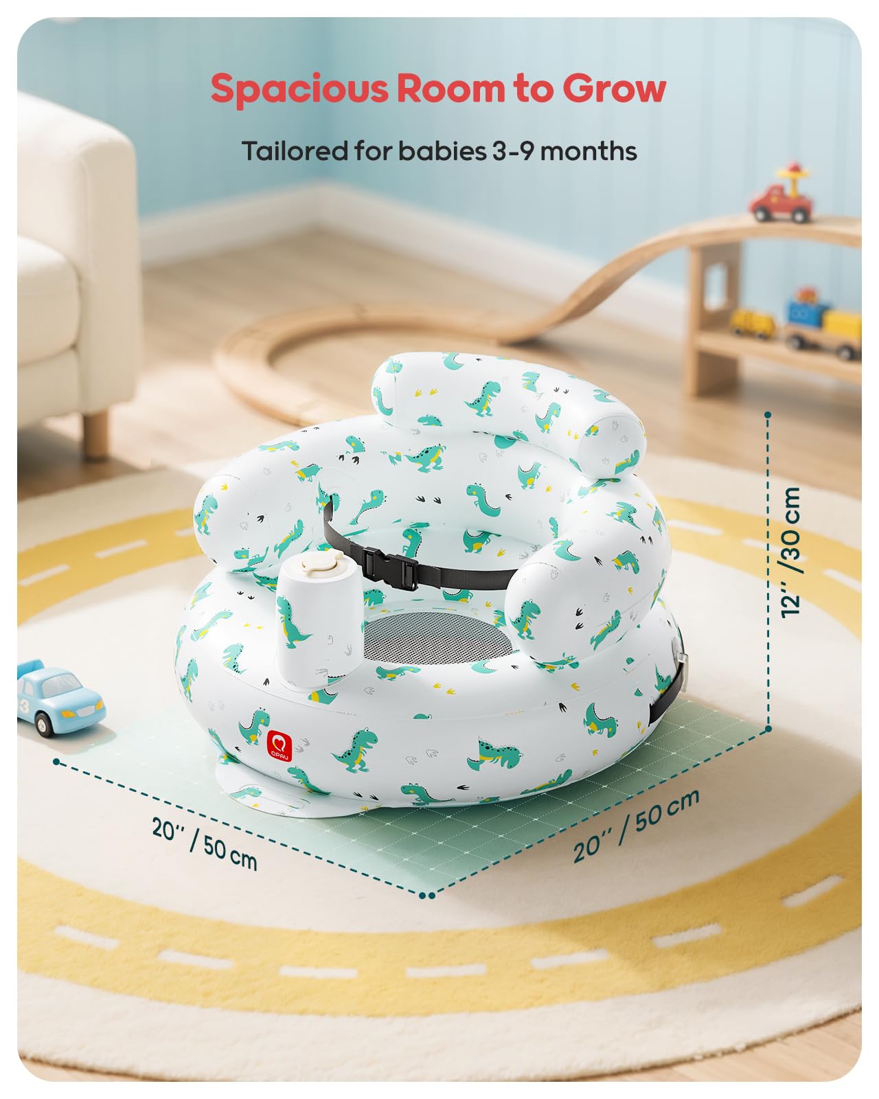 QPAU built in pump enables quick inflation for busy parents