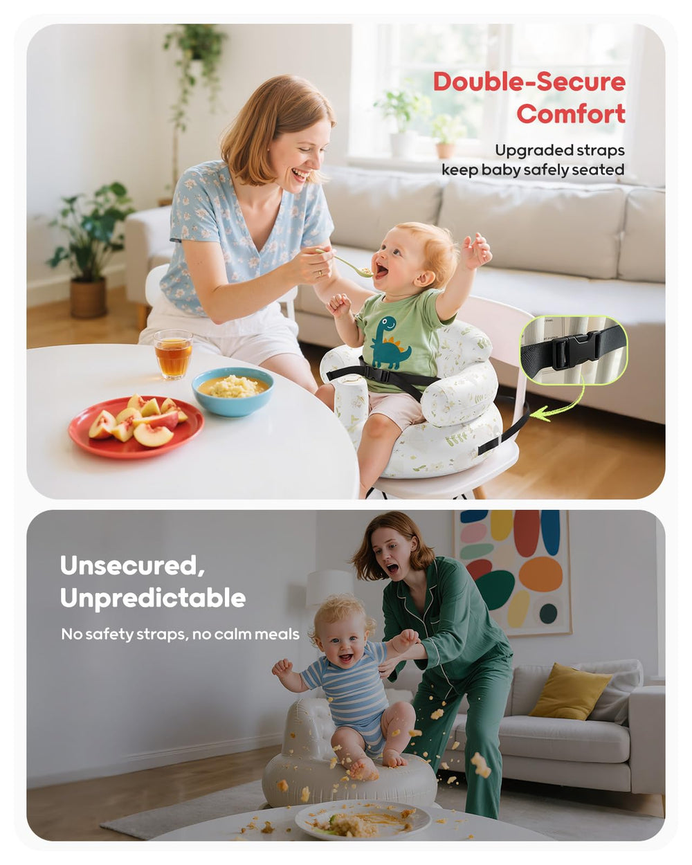 QPAU lightweight folded for travel showcases portable baby seating.
