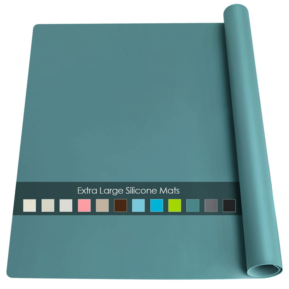 QPIX DIGITAL extra-large green countertop mat in front view protects surfaces during prep.