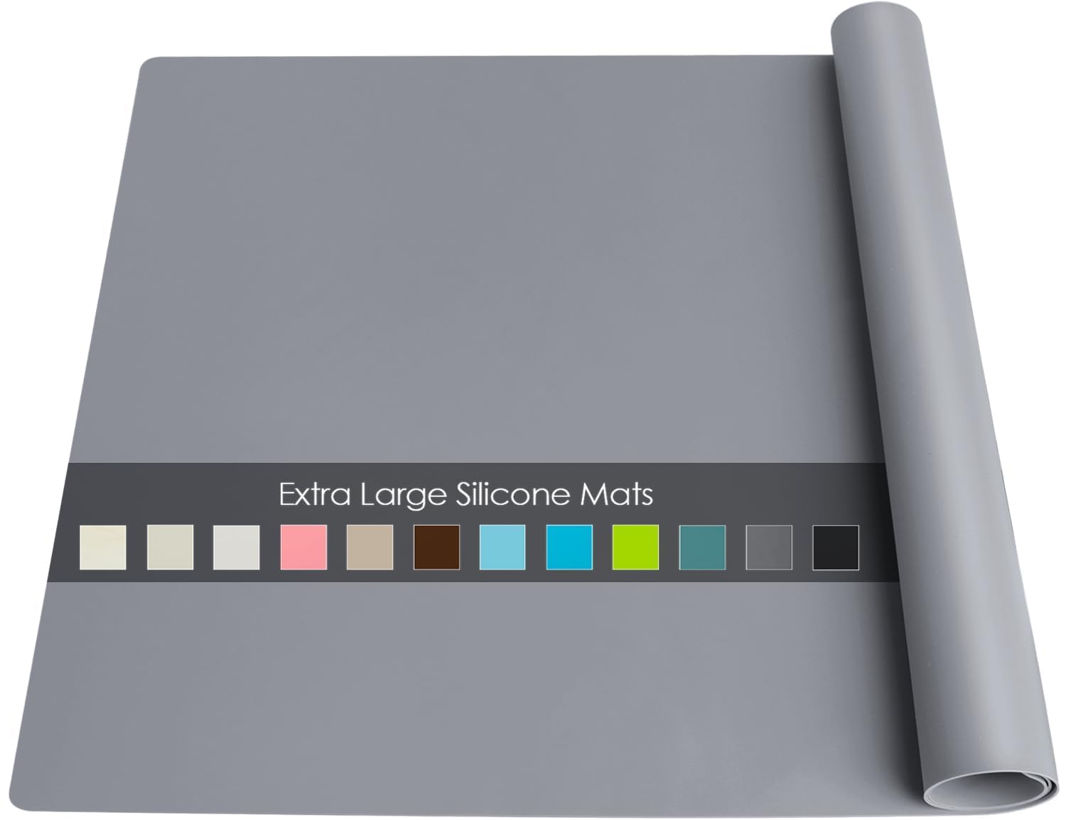 QPIX DIGITAL extra large silicone table mat for dining and crafts, durable surface.