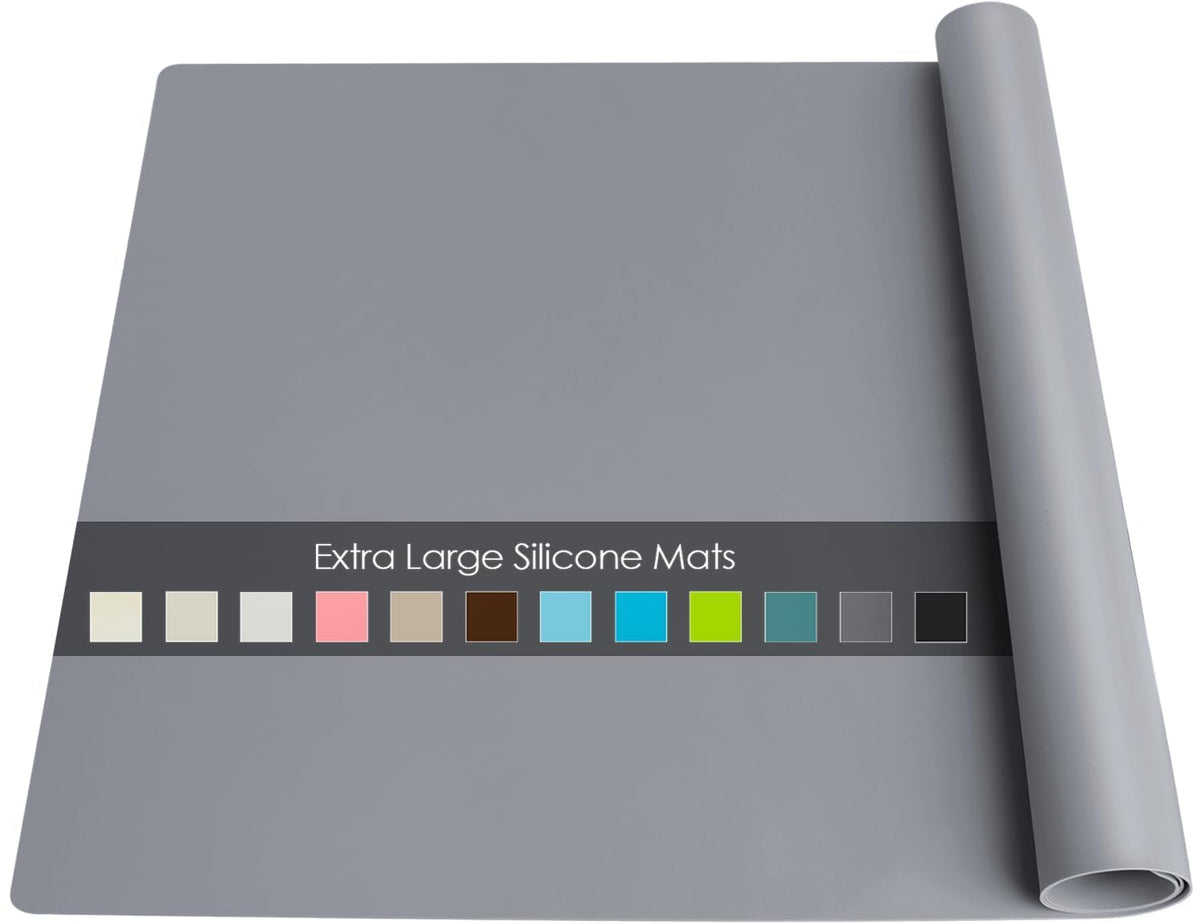 QPIX DIGITAL extra large silicone table mat for dining and crafts, durable surface.