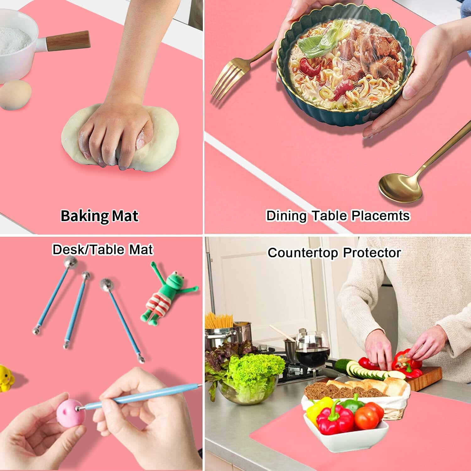 QPIX DIGITAL non-slip silicone mat stays in place during rolling and crafting.
