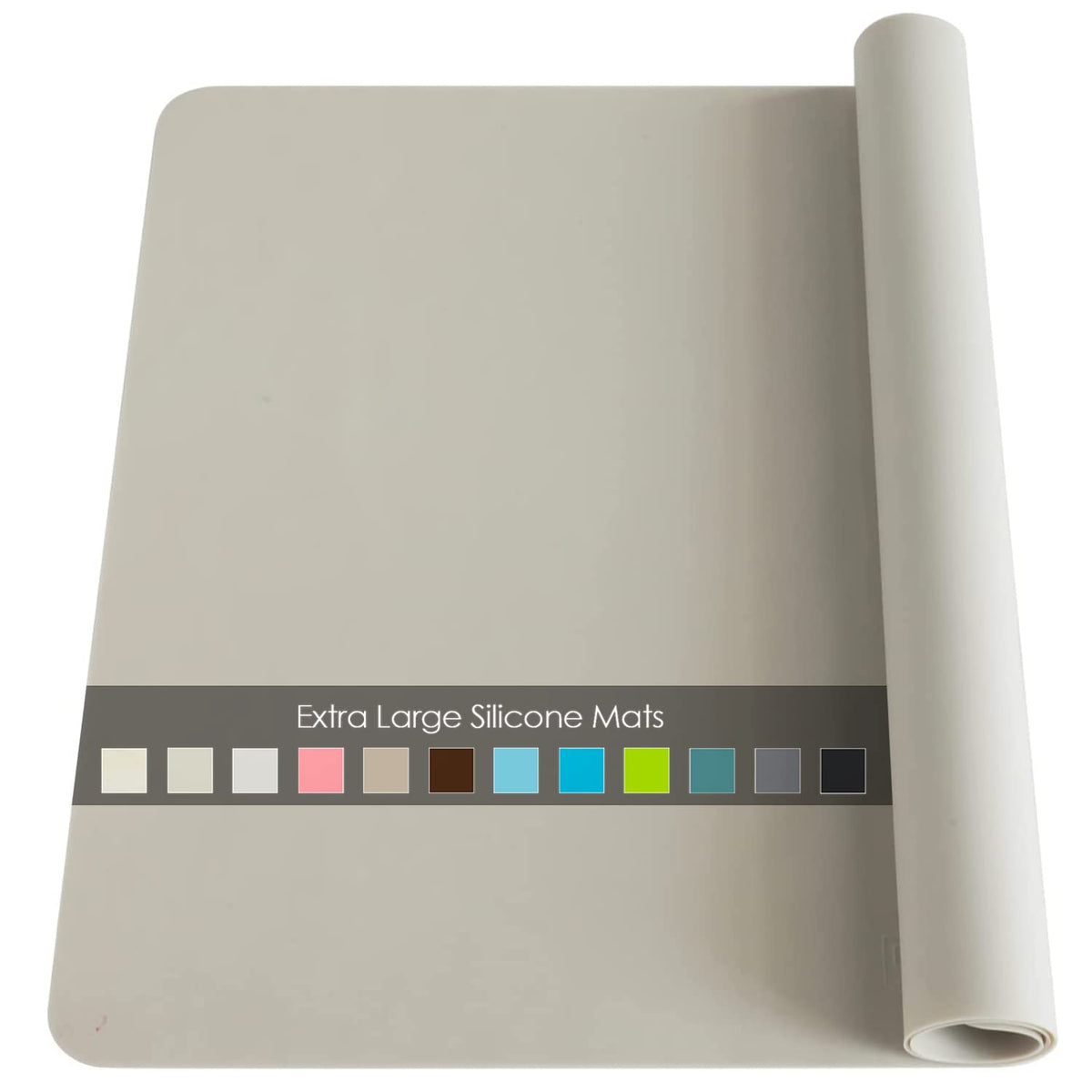 QPix Digital extra-large silicone table mat protects countertops from heat and spills during cooking.
