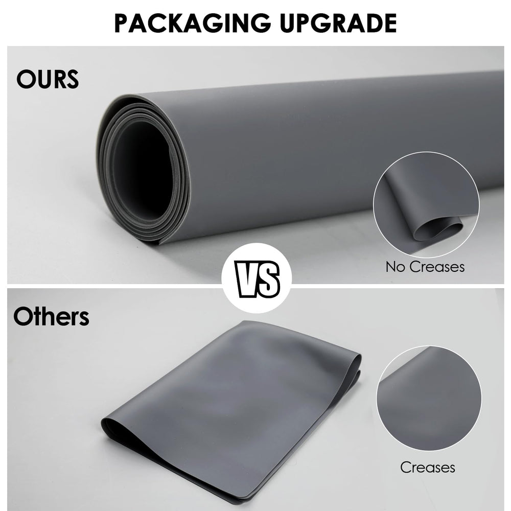 QPIX DIGITAL foldable mat folds for easy storage in kitchens or bags.