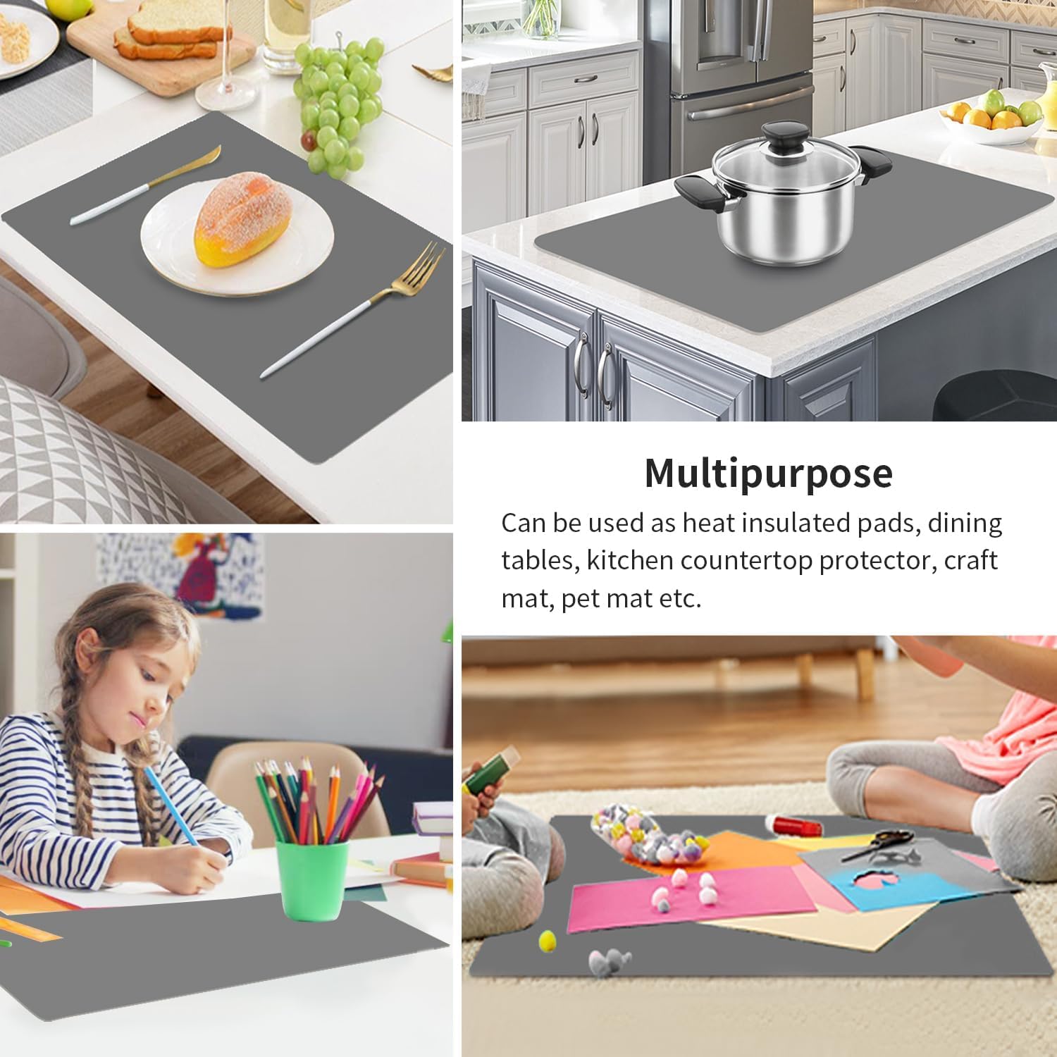 QPIX DIGITAL heat-resistant placemat protects counters up to 230C.