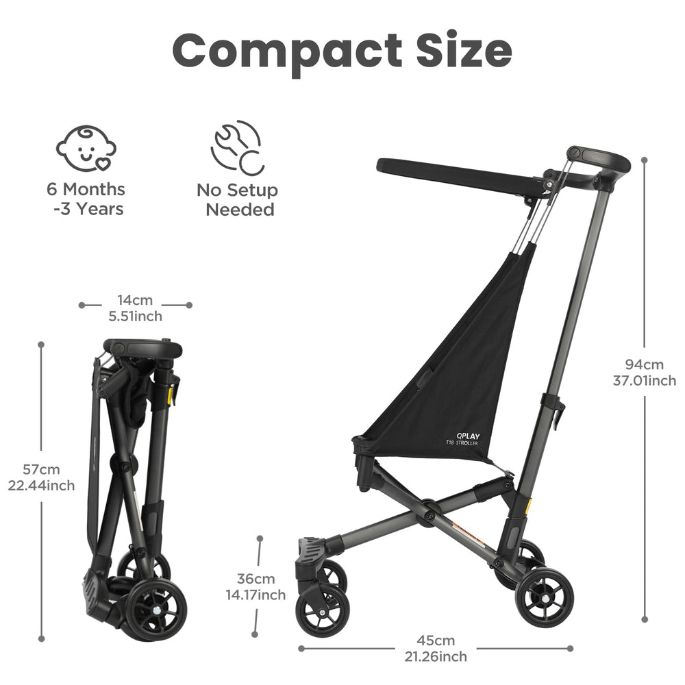 QPLAY backpack included with stroller for hands-free travel