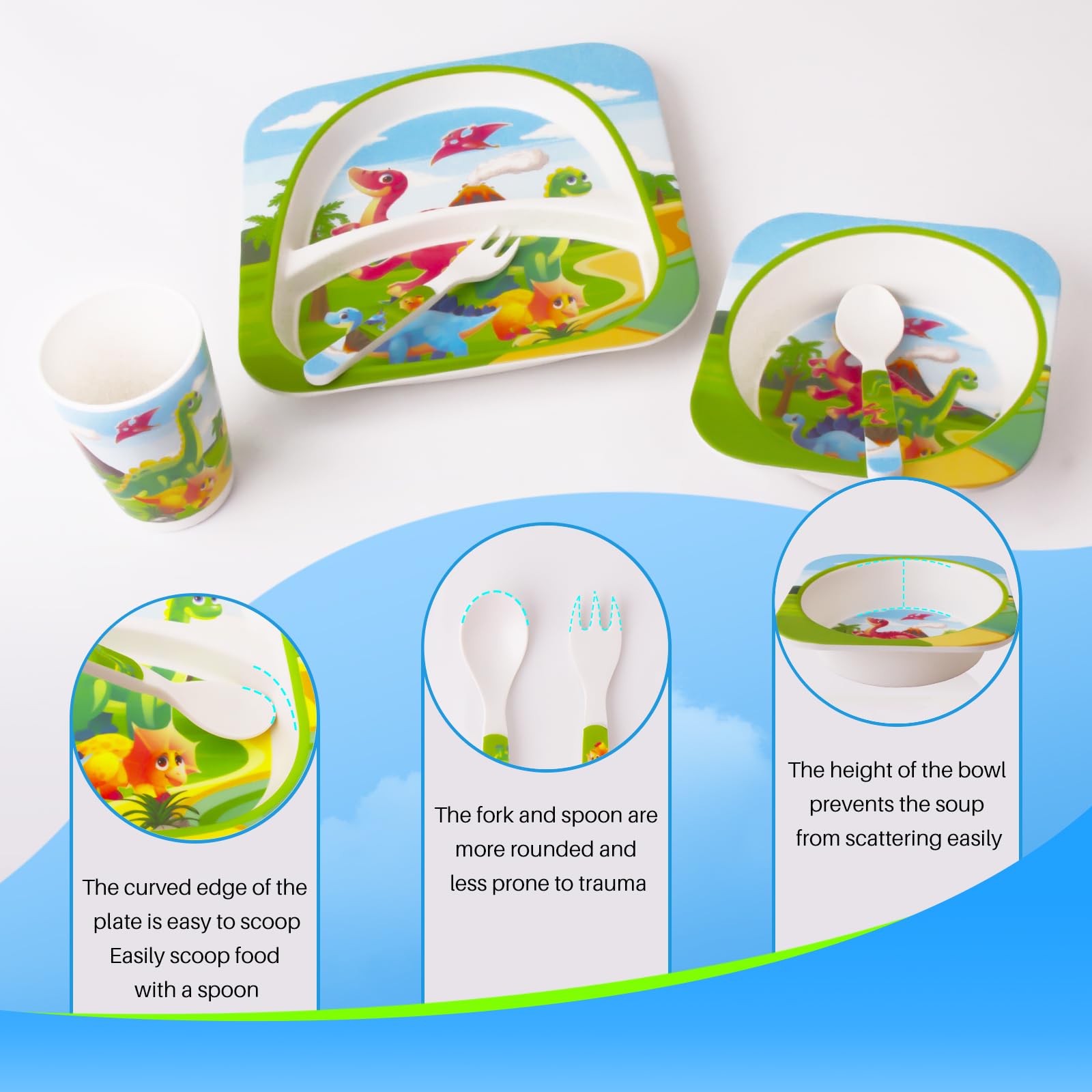 Qshare Tyrannosaurus bowl design makes meals engaging for kids.