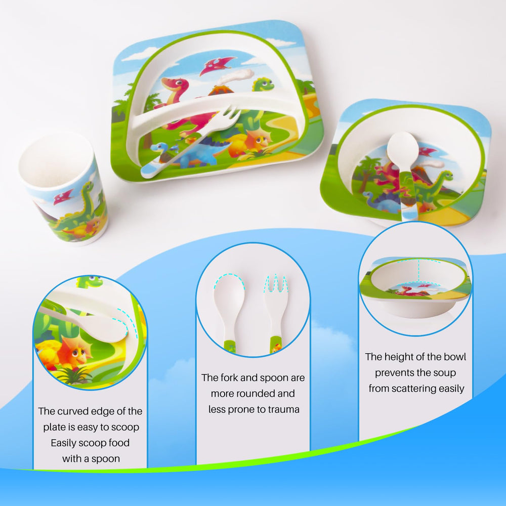 Qshare Tyrannosaurus bowl design makes meals engaging for kids.