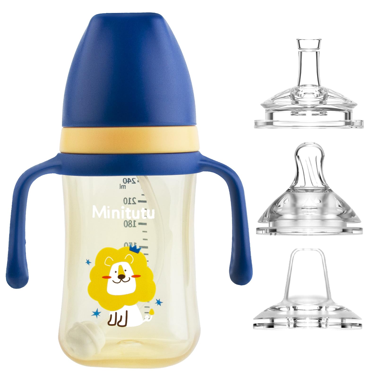 Qshare Sippy Cup yellow with 3-spout setup supports smooth transition for toddlers.