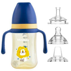 Qshare Sippy Cup yellow with 3-spout setup supports smooth transition for toddlers.