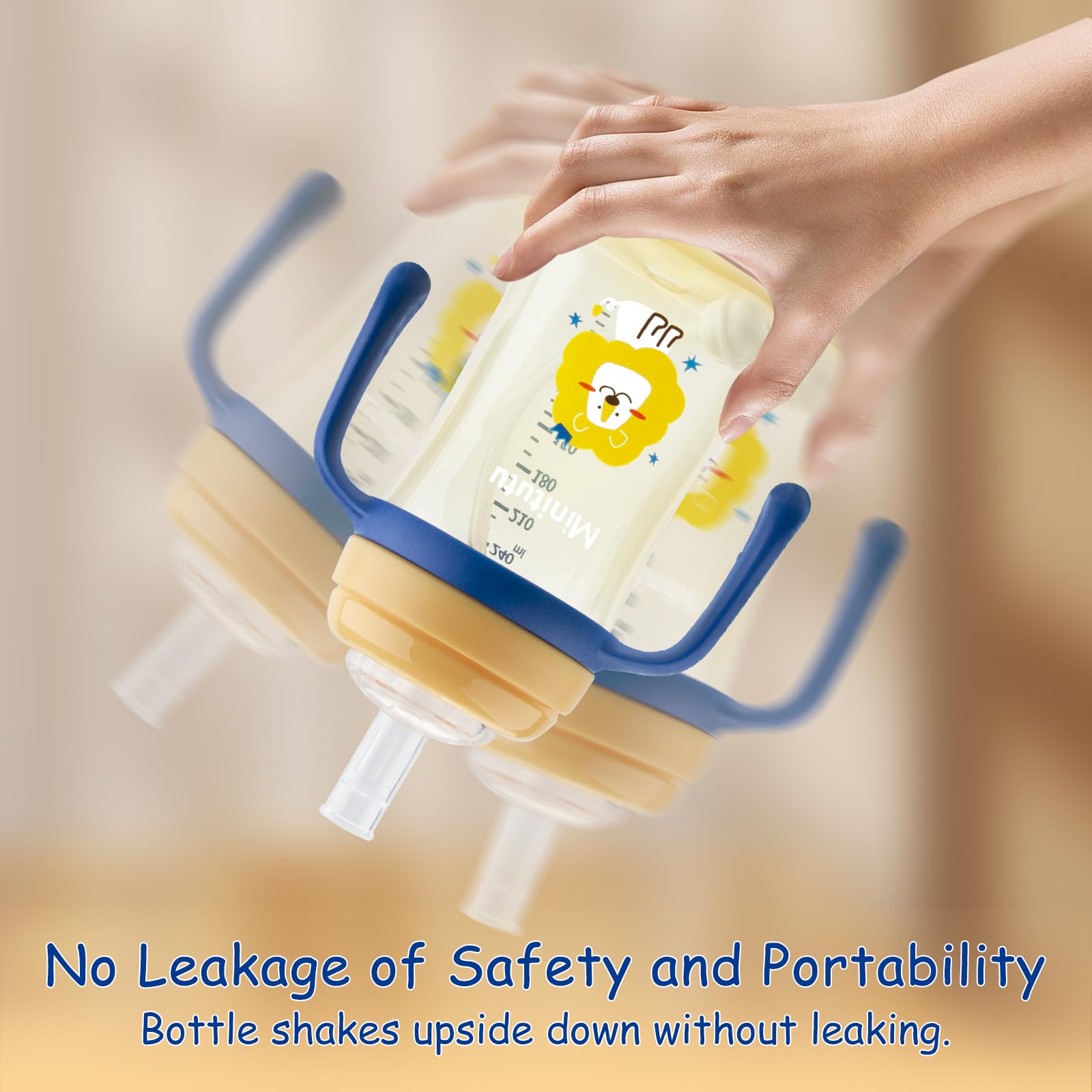 Qshare Sippy Cup yellow features easy-clean detachable parts for quick dishwashing.