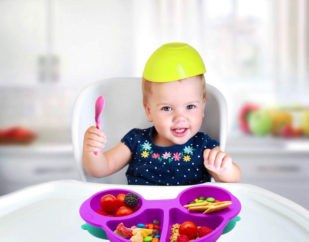 Qshare Toddler Plates are BPA-free silicone for safe, durable meals
