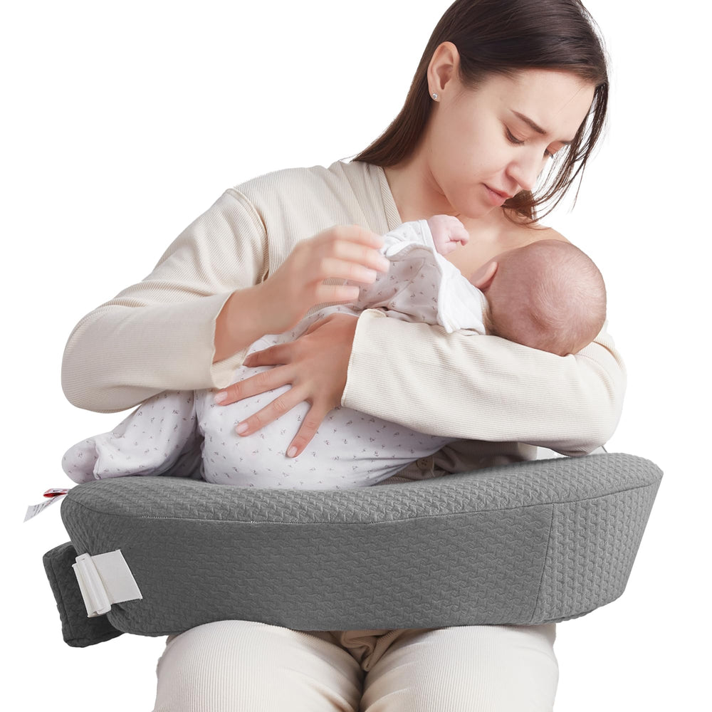 QSTEHEML nursing pillow arrives vacuum-packed and expands to full size.