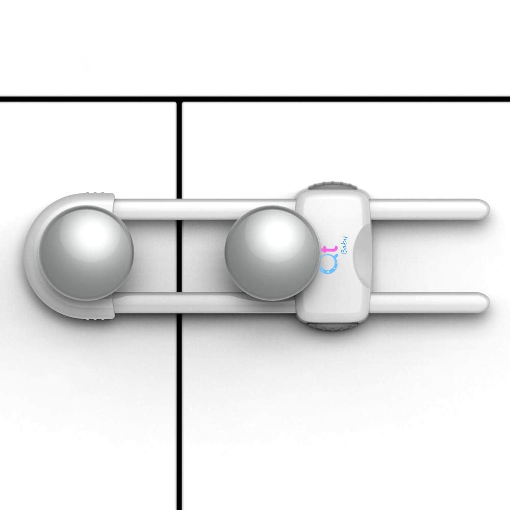 QT BABY closet safety locks enable quick, tool-free cabinet safeguarding.