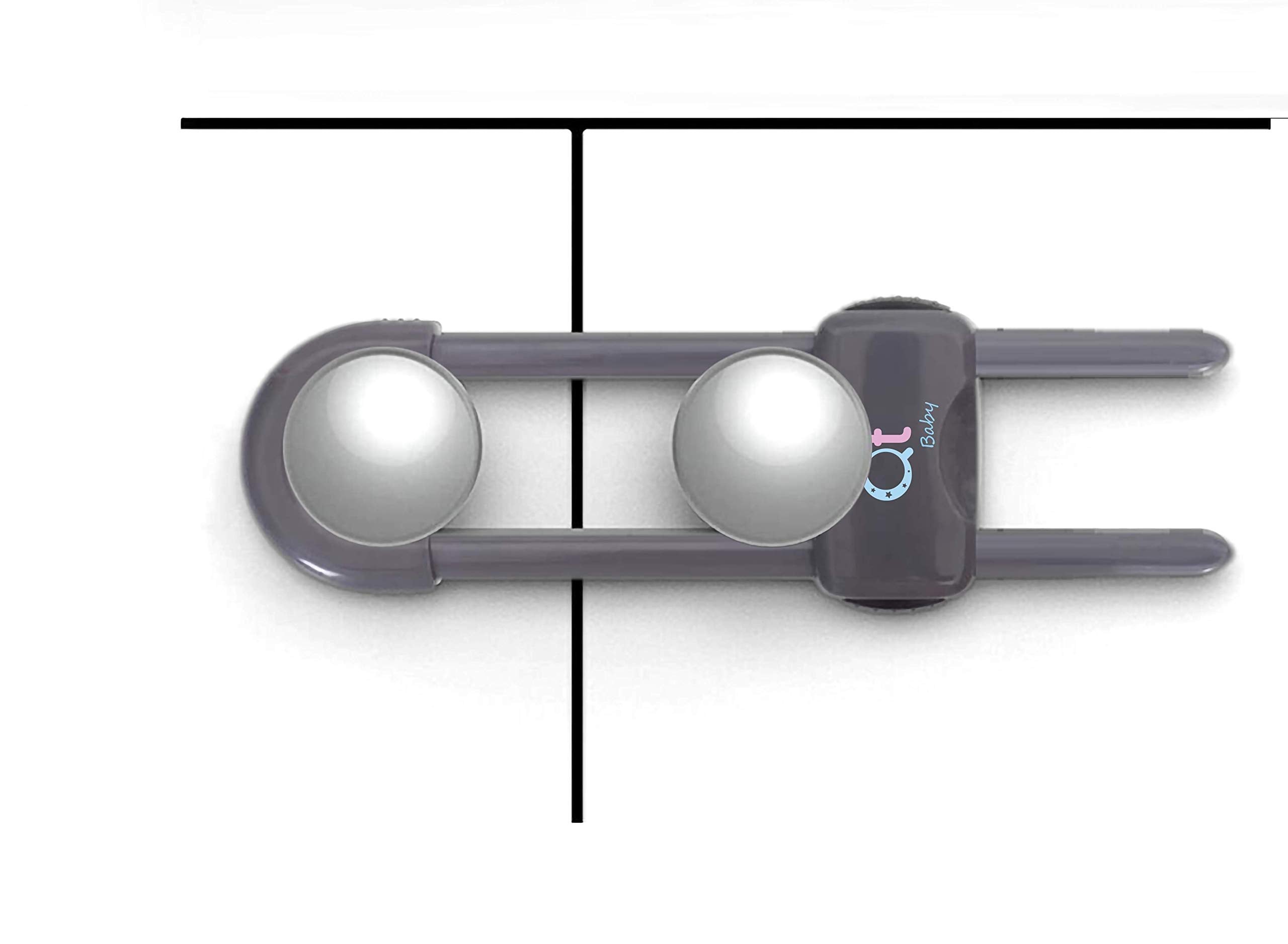QT BABY Thunder Grey locks feature double safety buttons to deter easy unlocking by kids.