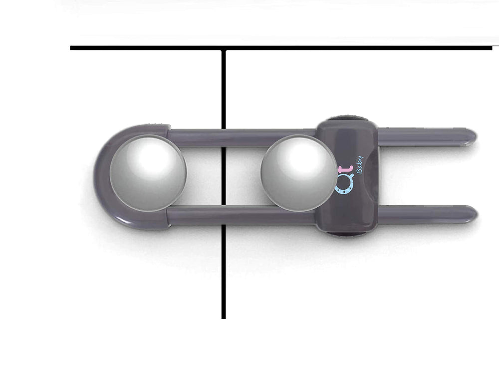 QT BABY Thunder Grey locks feature double safety buttons to deter easy unlocking by kids.