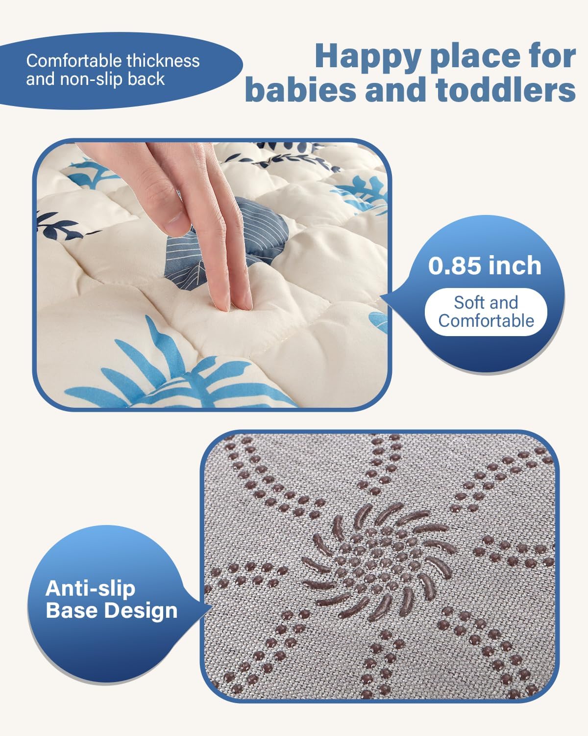 QUAFRET baby play mat 50x50-inches creates versatile play area