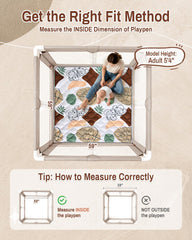 QUAFRET Baby Play Mat 59x59 folded shows portable design for trips.