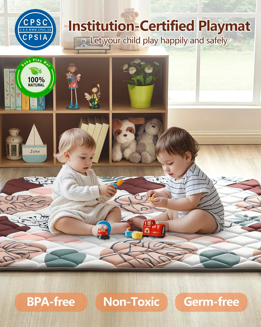 QUAFRET Baby Play Mat foldable-design enables easy packing for trips.