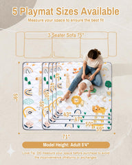 QUAFRET baby play mat non-slip base provides stable crawling surface