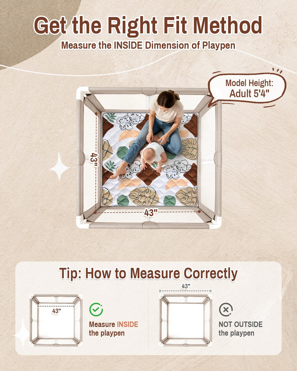 QUAFRET Baby Play Mat non-slip base keeps crawling sessions stable