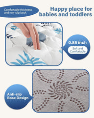 Quafret baby play mat size-options highlights compatibility with various playpens.