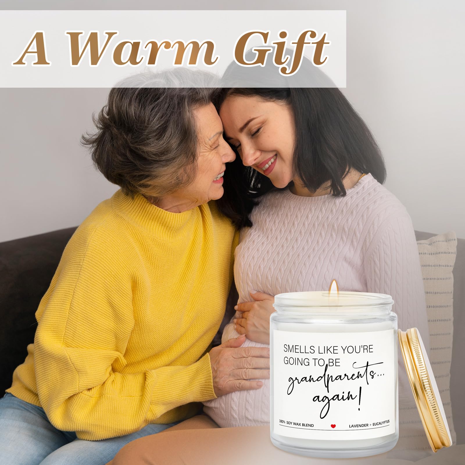 Quaintir grandparent reveal candle lit to celebrate pregnancy news moment