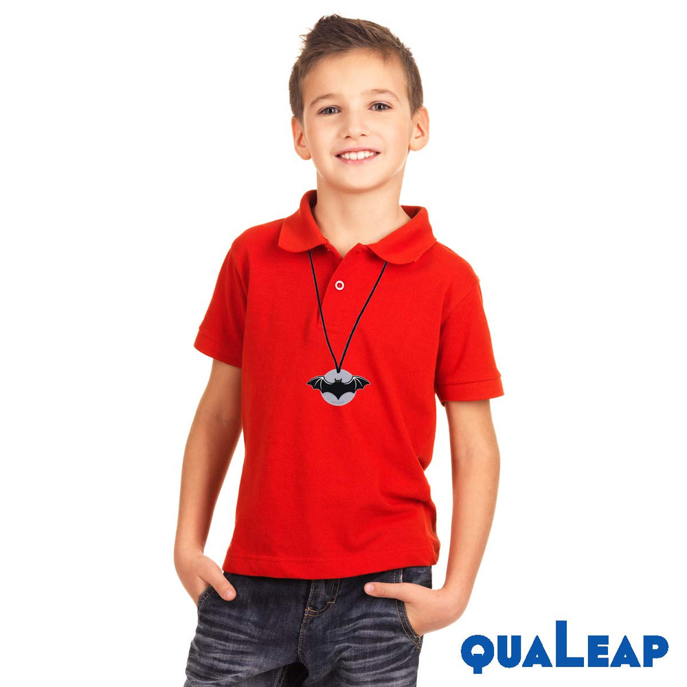 QUAL EAP Xtra Tough kid wearing necklace exemplifies discreet sensory outlet