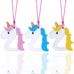 QUALEAP AMBER unicorn sensory chew necklace provides a calming outlet for kids