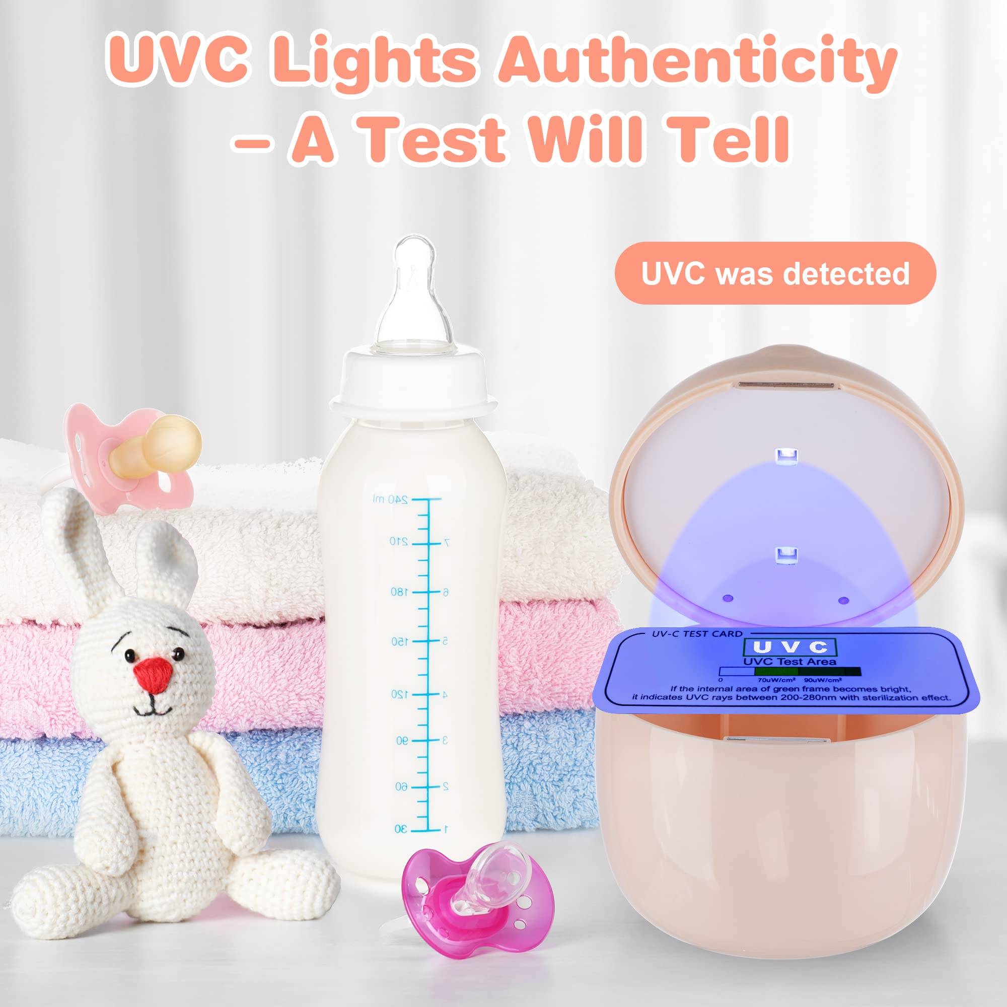 Qualirey dual UV LED lamps show fast, device-assisted disinfection for small items.