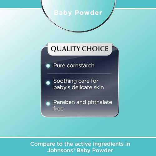Quality Choice pure cornstarch powder close-up with silky texture for moisture absorption.