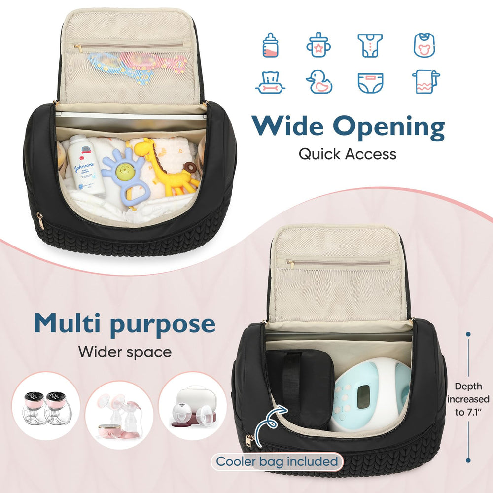 Qualyphant breast pump bag anti-theft back pocket secures valuables.