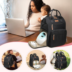 Qualyphant breast pump bag front view shows sleek design and storage for bottles.