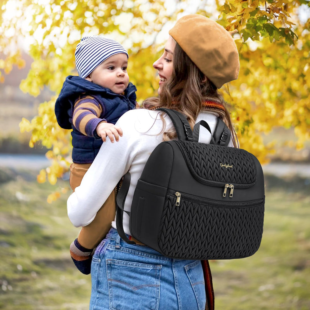 Qualyphant breast pump bag insulated cooler keeps milk cool during outings.