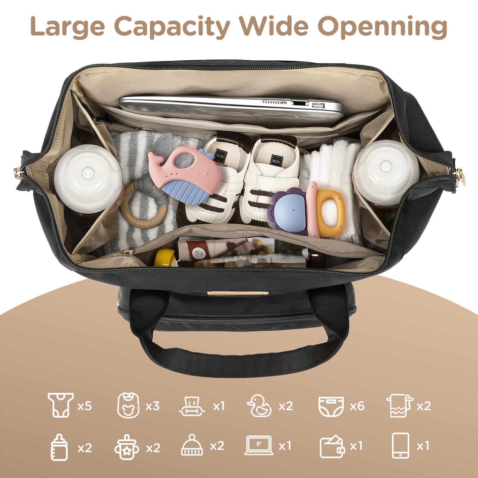 Qualyphant breast pump bag with 14-inch laptop sleeve for work commutes.