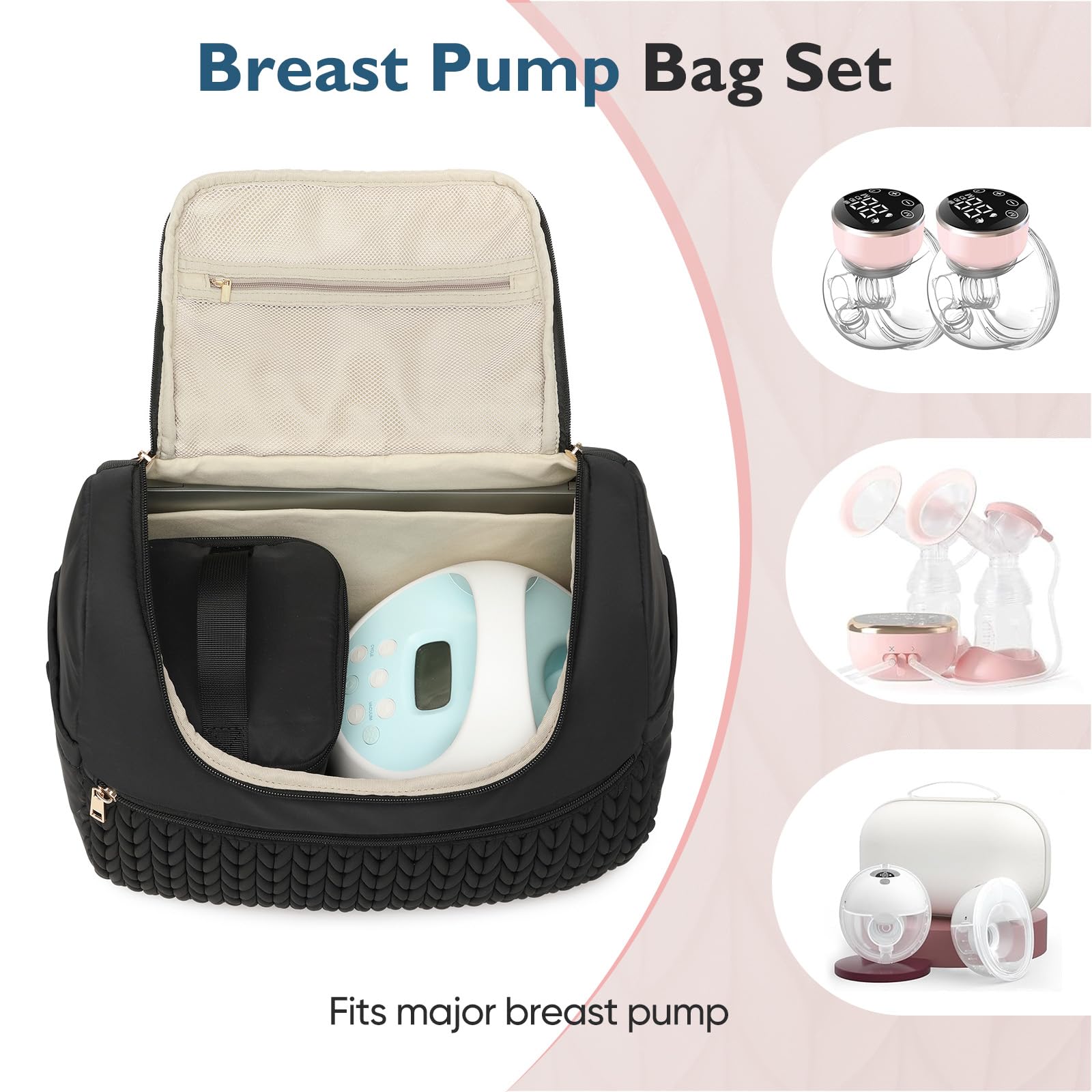 Qualyphant breast pump bag laptop sleeve fits 13-inch laptops for work travels.