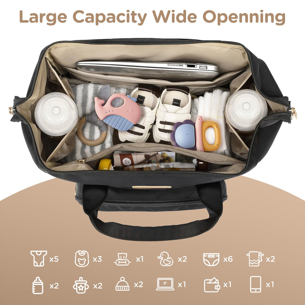 Qualyphant breast pump bag with 14-inch laptop sleeve for work commutes.
