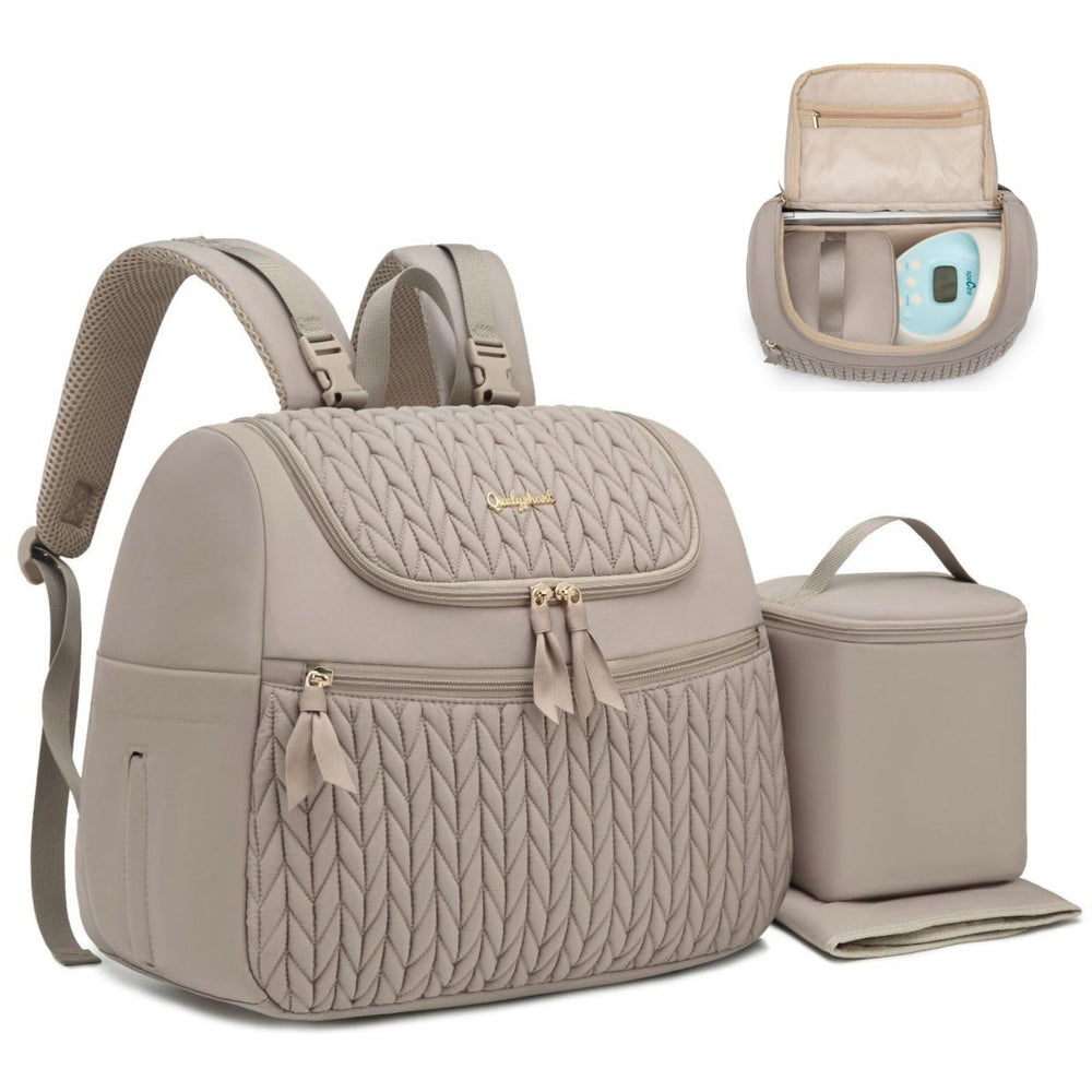 Qualyphant breast pump bag main compartment ready for pump and accessories