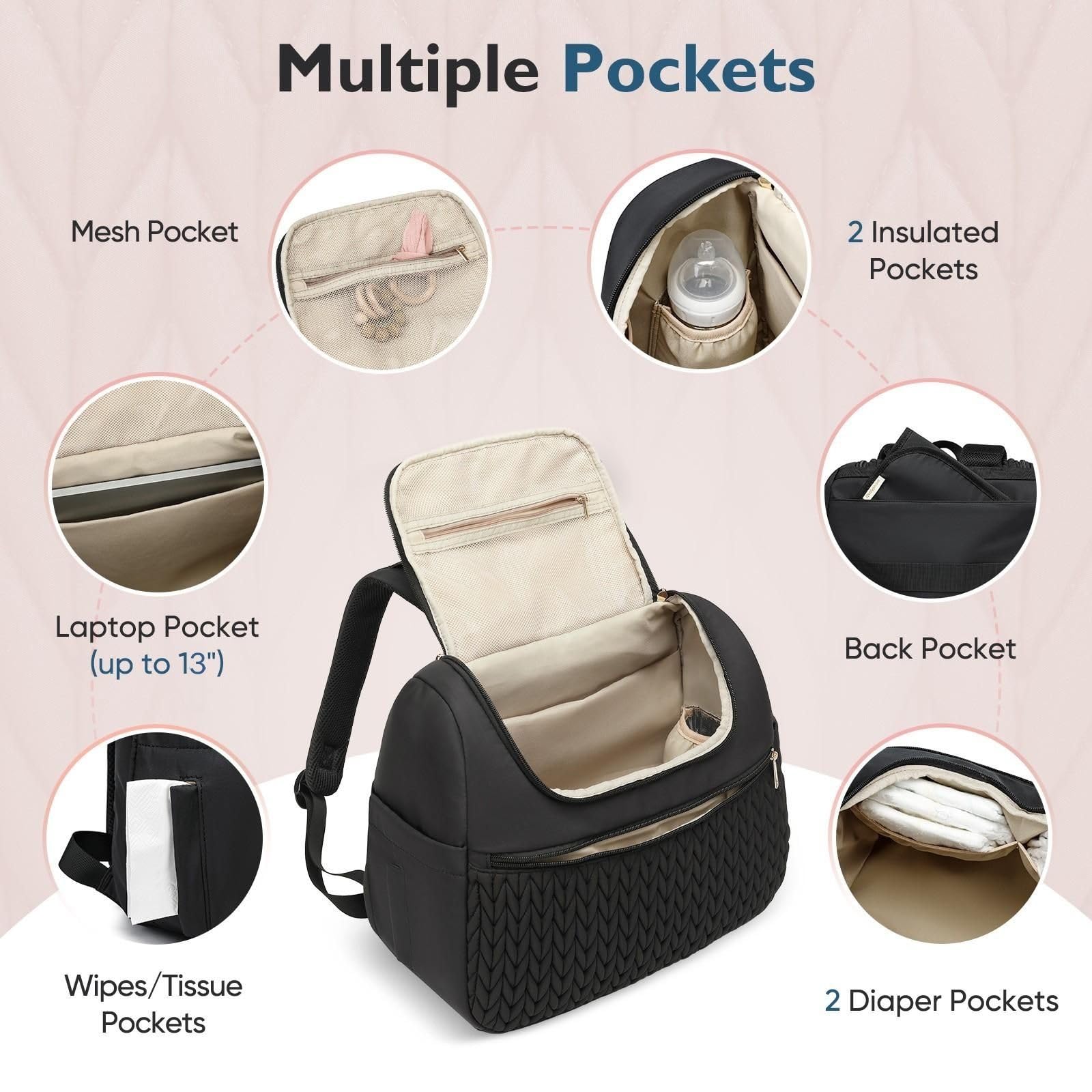 Qualyphant breast pump bag stroller hooks for hands-free travel convenience.