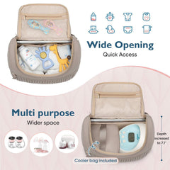 Qualyphant diaper backpack includes changing pad for quick changes