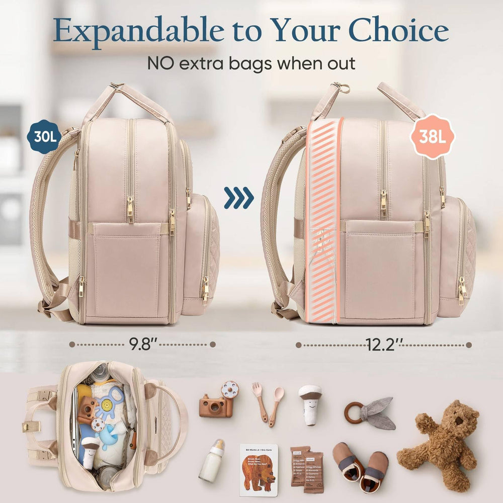 Qualyphant diaper bag backpack changing pad folds neatly for quick on-the-go changes.