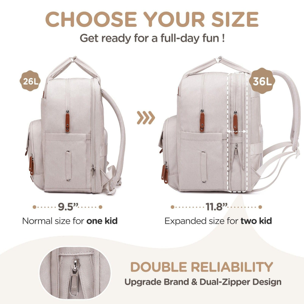 Qualyphant dual-compartment design separates items for each child on the go