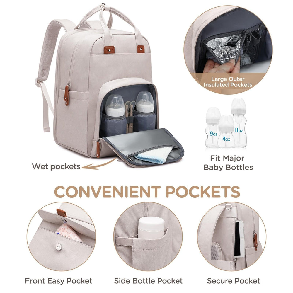 Qualyphant insulated bottle holders and pockets keep bottles and snacks organized