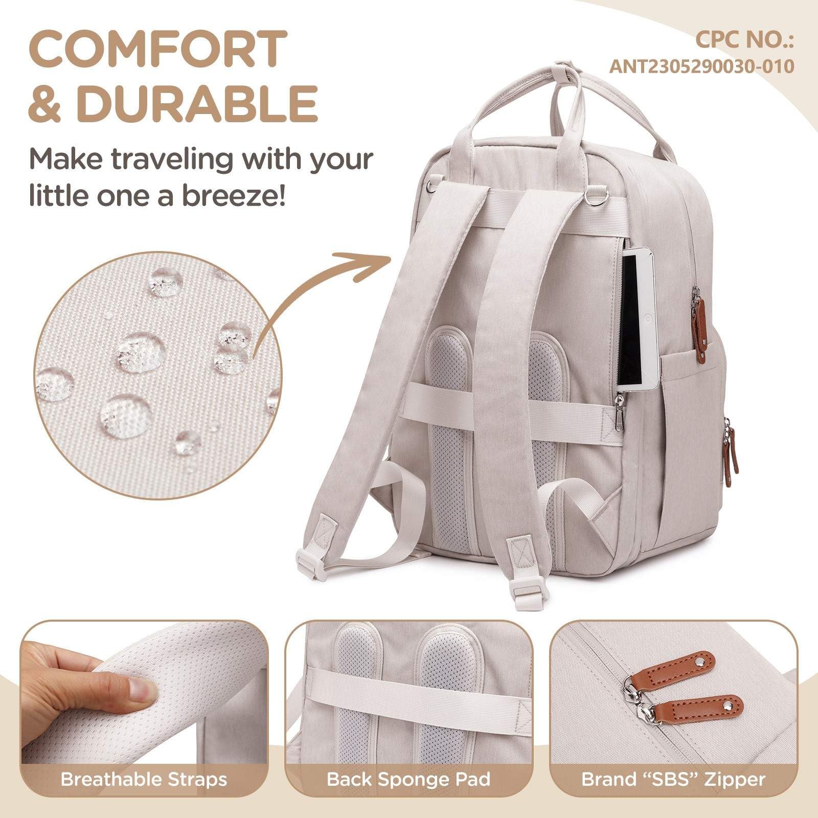 Qualyphant built-in stroller hooks and luggage straps free your hands