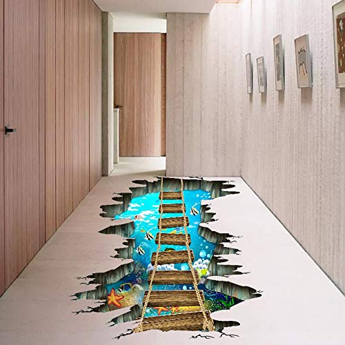 Quanhaigou 3D floor stickers removable decor for quick room refresh