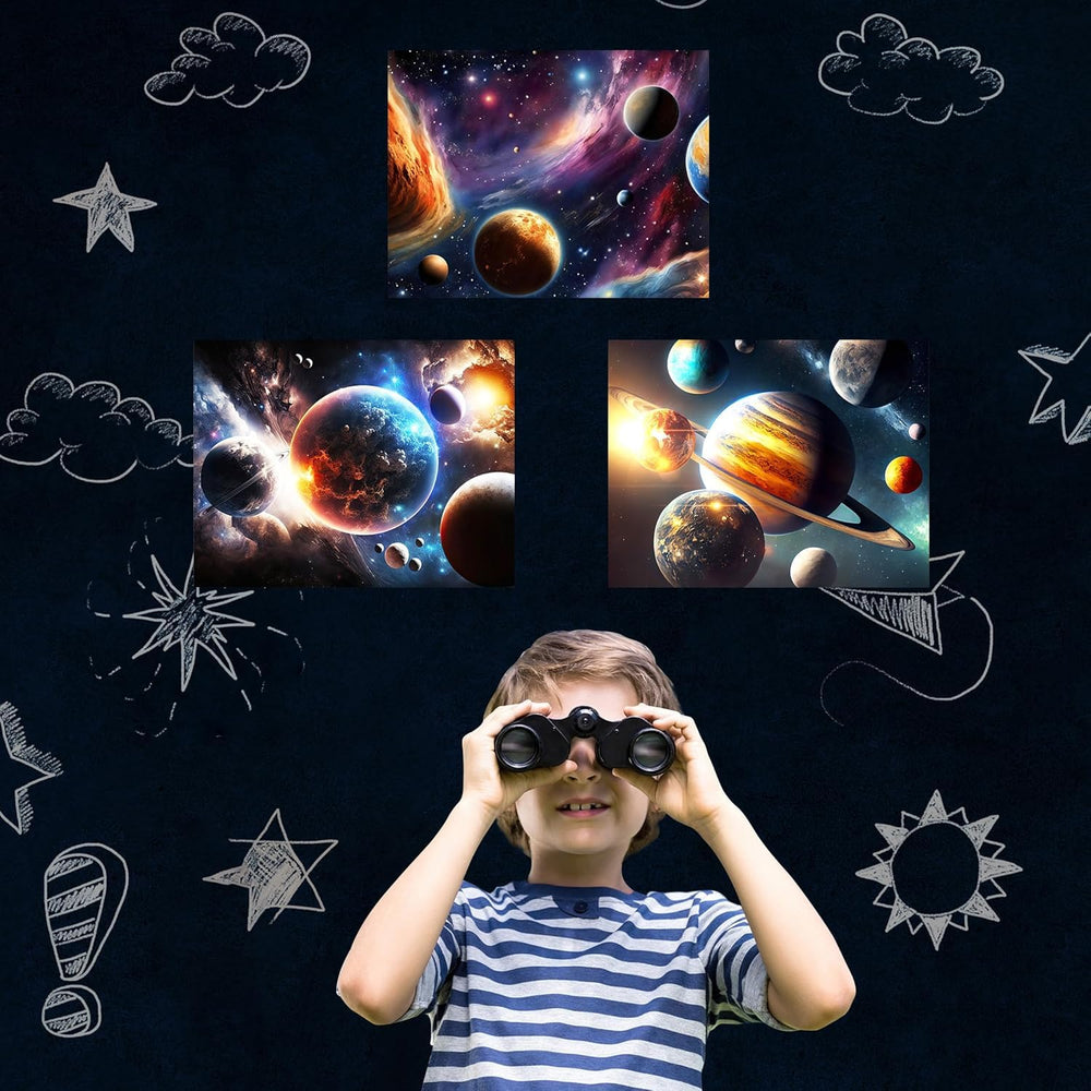 Quanhaigou Glow Space Wall Decals Earth and Galaxy glow set enhances bedtime mood.