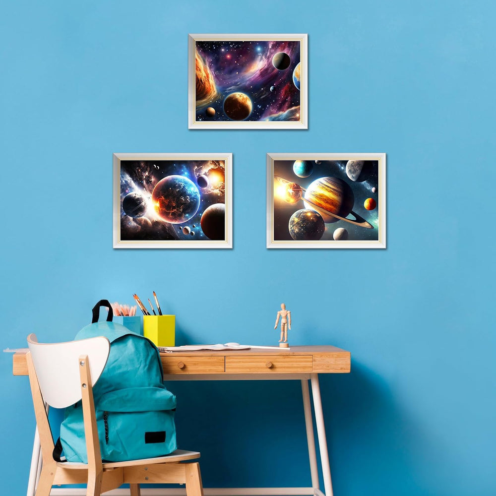 Quanhaigou Glow Space Wall Decals set sticks on smooth surfaces easily.