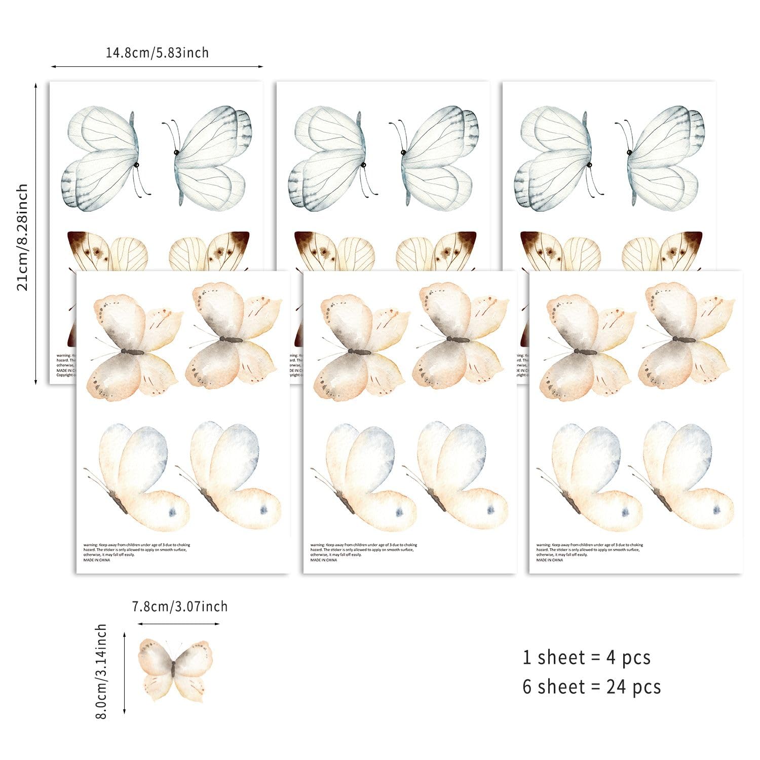 QUCHENG Boho decals removable stickers leave no sticky residue