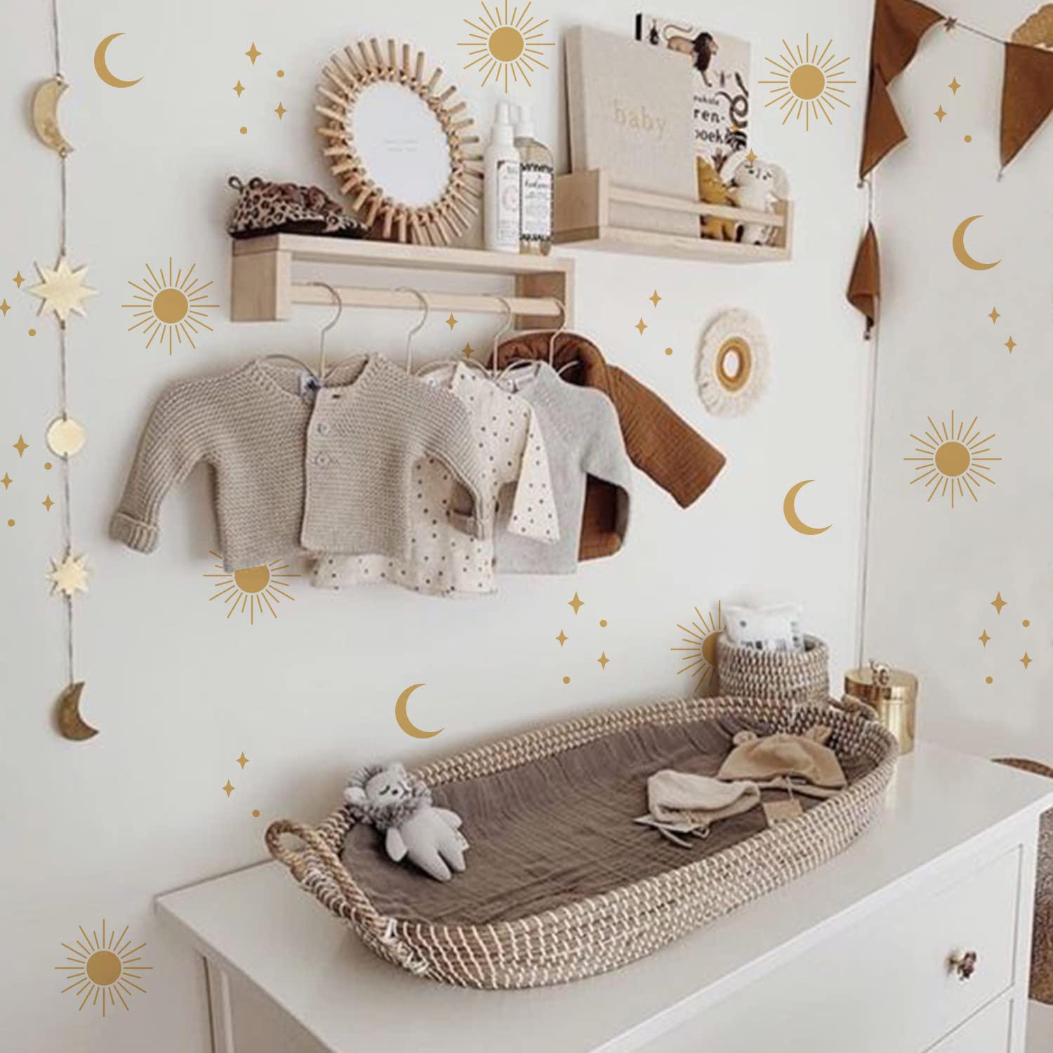 QUCHENG boho wall stickers bedroom decor for cabinets and shelves