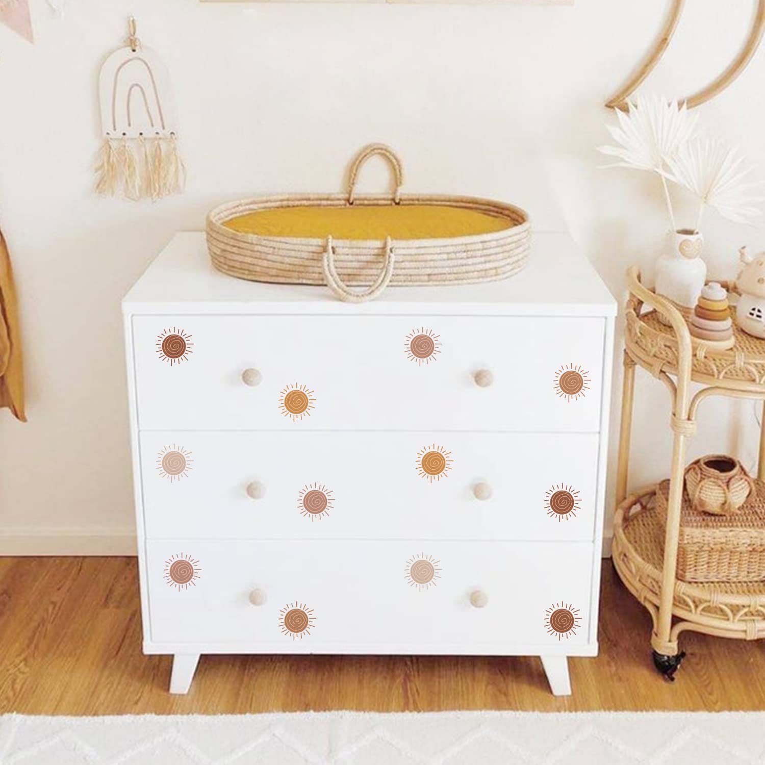 QUCHENG boho wall stickers bedroom decor in warm tones for cozy spaces